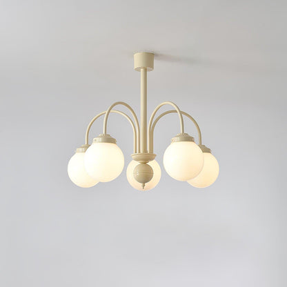 Glass Sphere Cream Chandelier