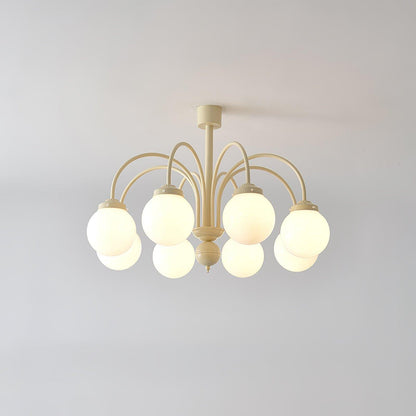 Glass Sphere Cream Chandelier