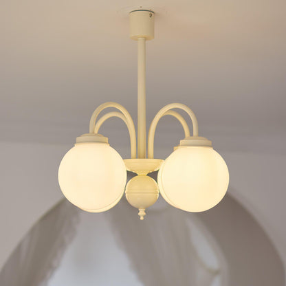 Glass Sphere Cream Chandelier