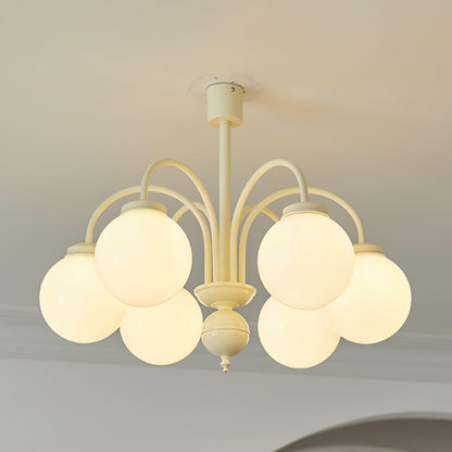 Glass Sphere Cream Chandelier