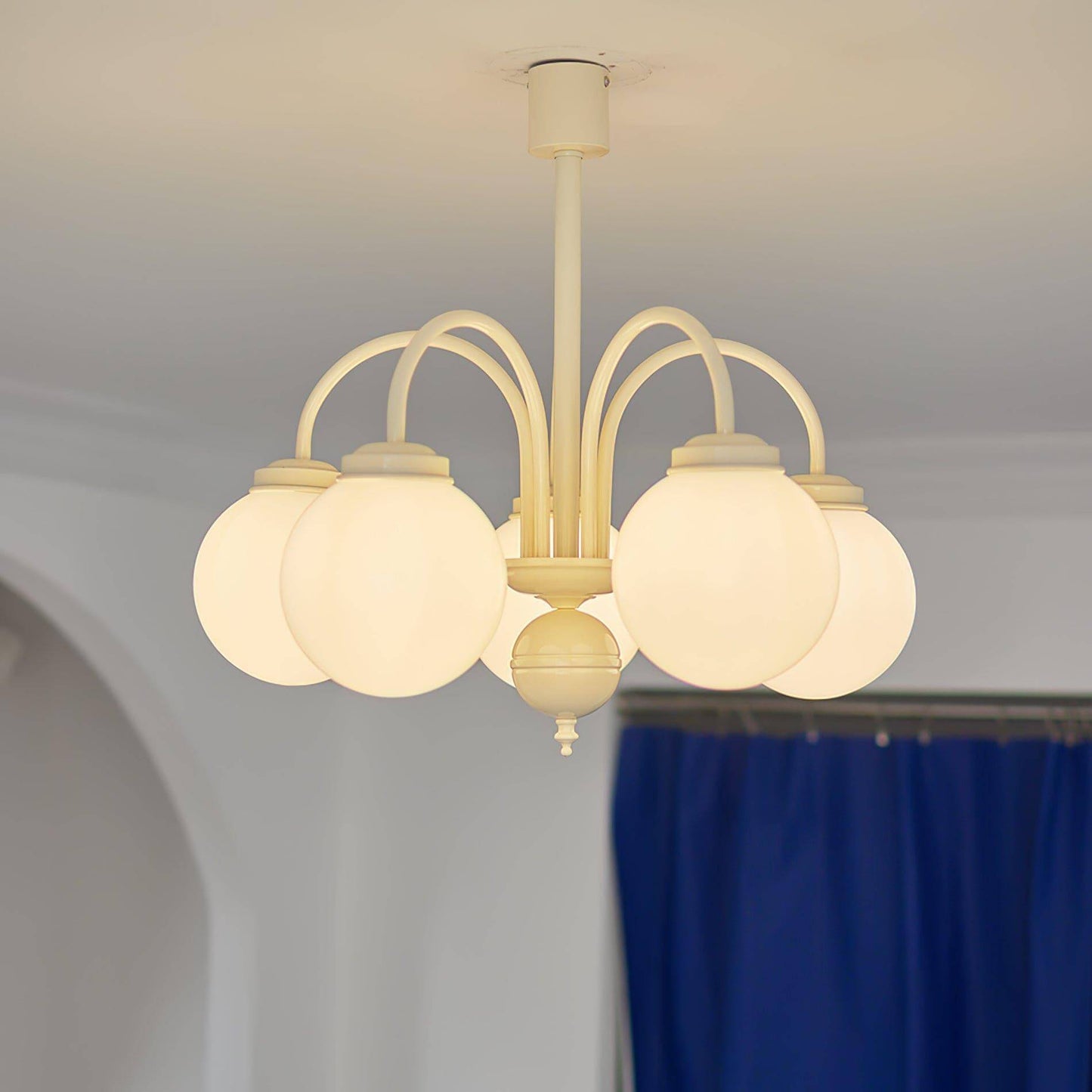Glass Sphere Cream Chandelier