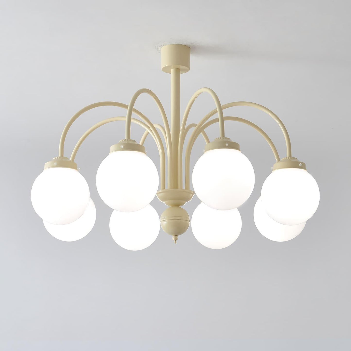 Glass Sphere Cream Chandelier