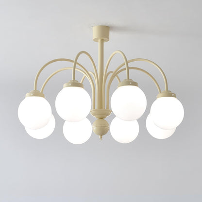 Glass Sphere Cream Chandelier