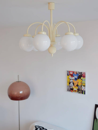 Glass Sphere Cream Chandelier