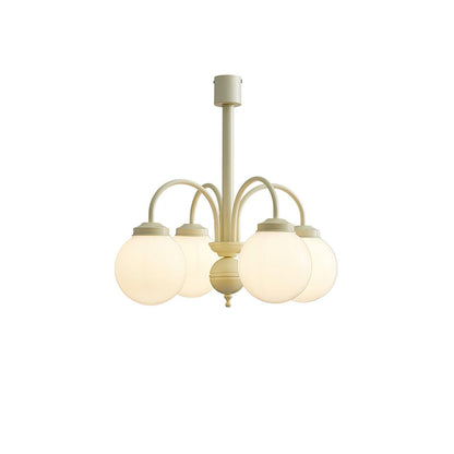 Glass Sphere Cream Chandelier
