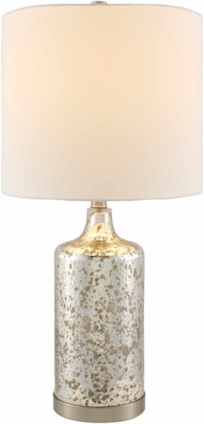 Lentner Ribbed White Ceramic Table Lamp