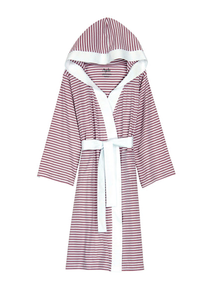 Seaside Serenity Stripe Organic Hooded Short Robe