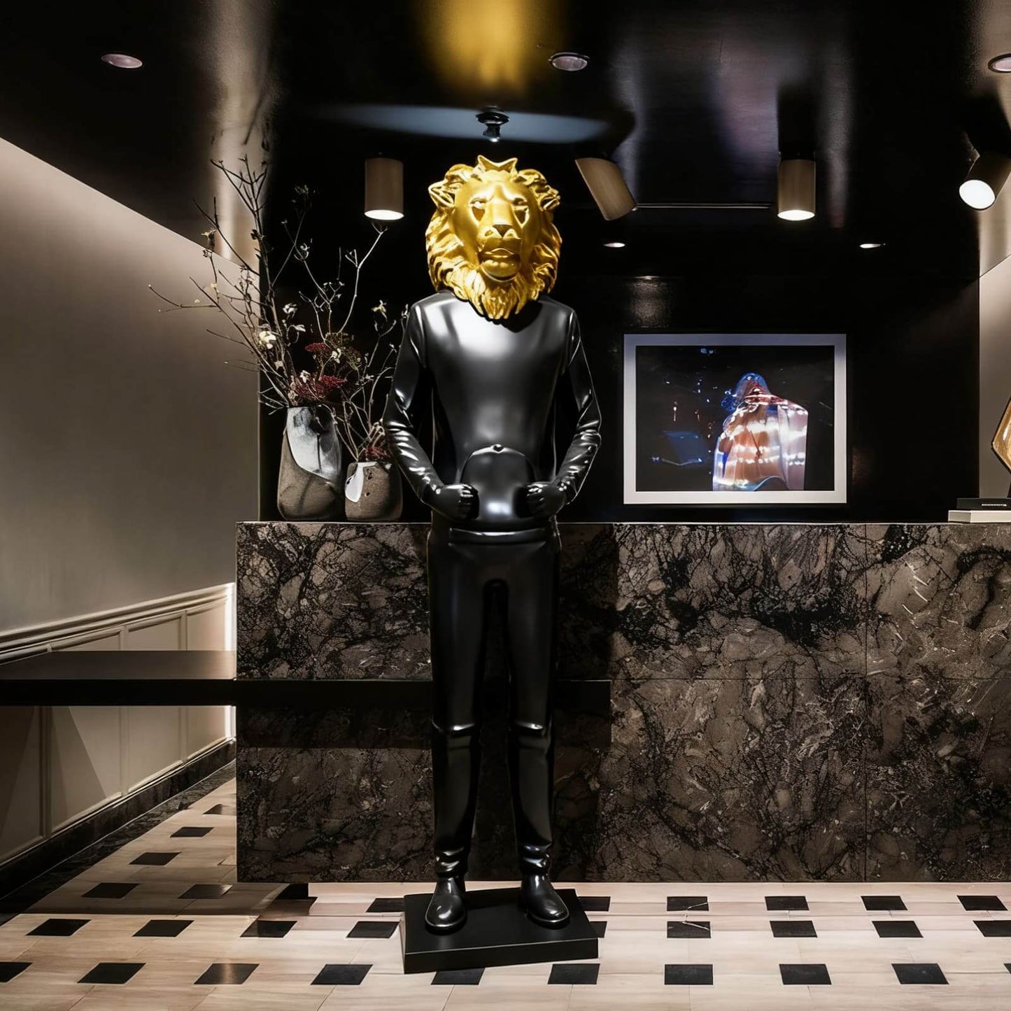 Lion Head Man Sculptural