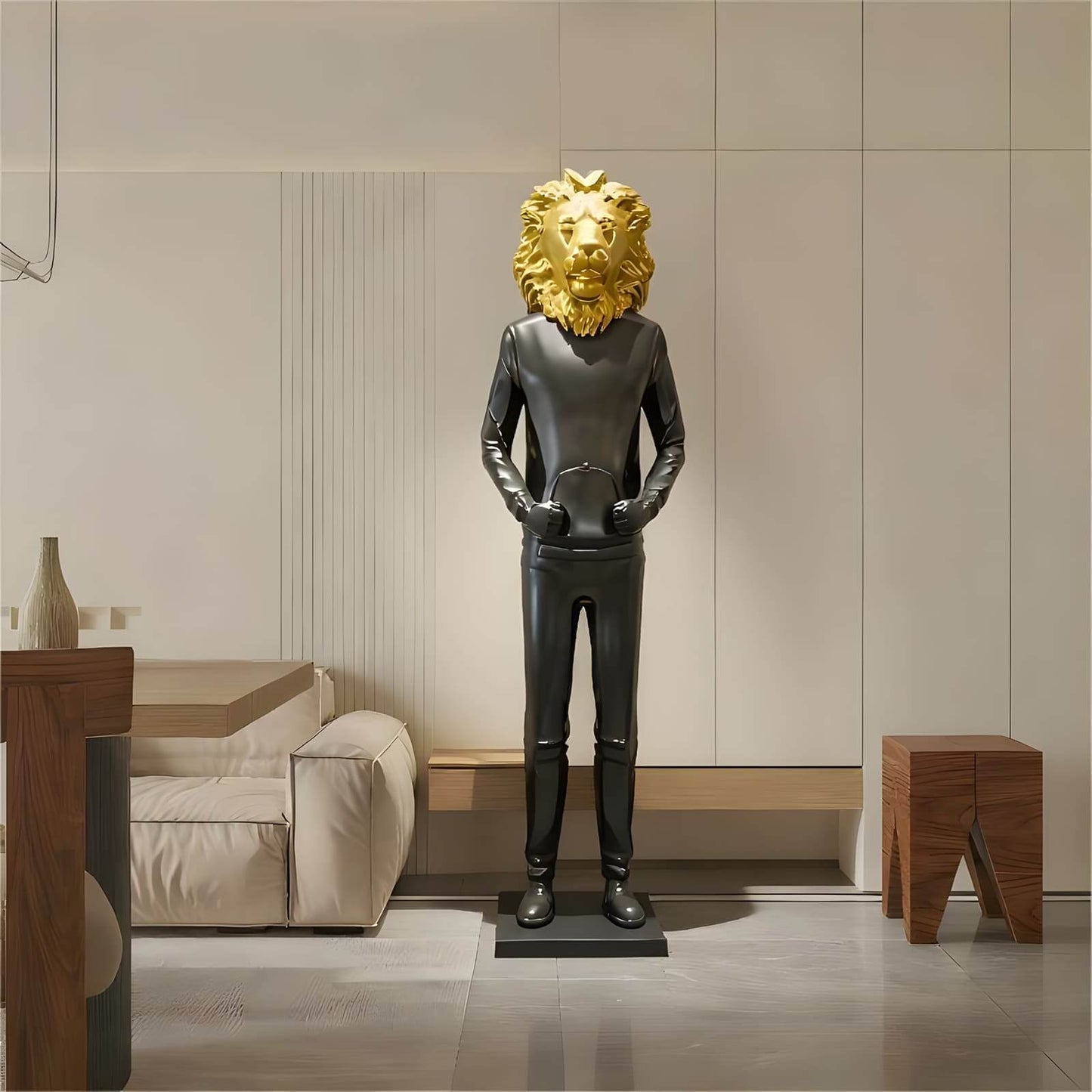 Lion Head Man Sculptural