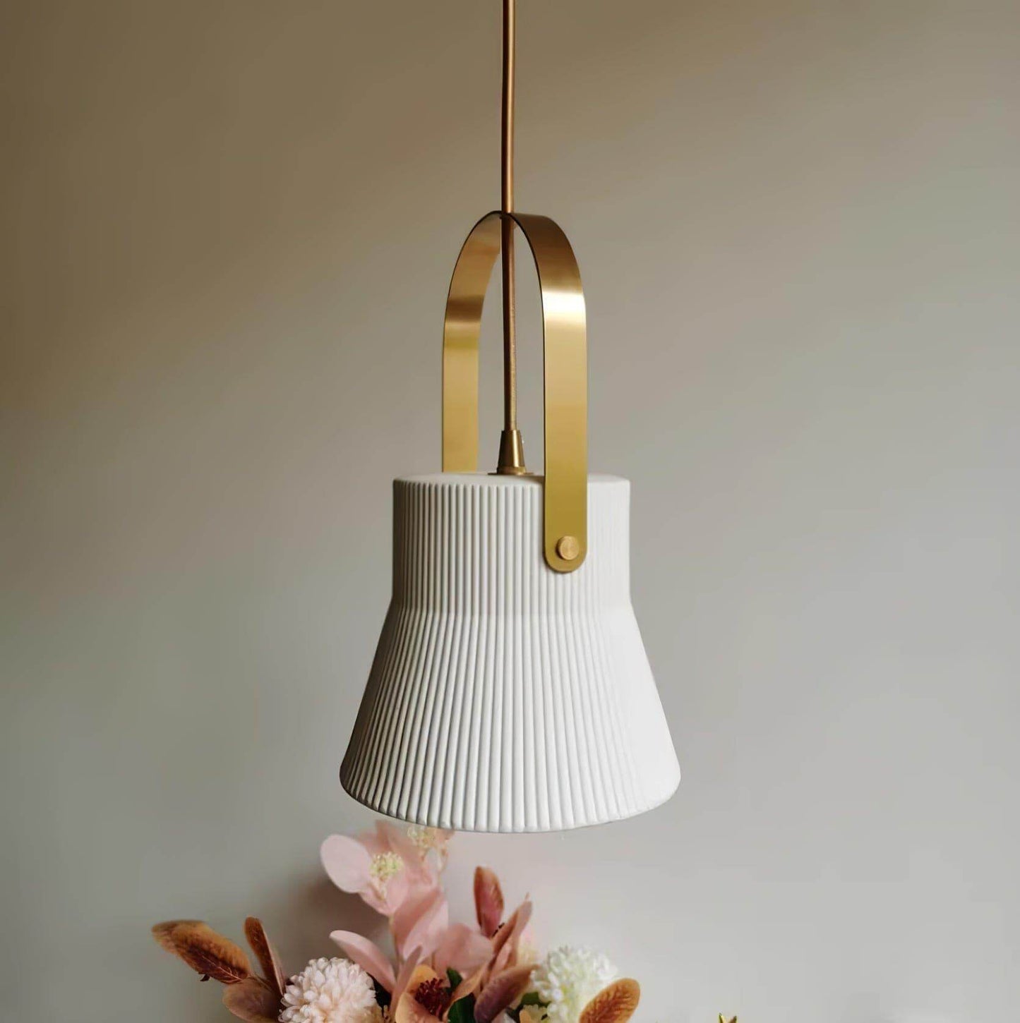Ribbed Ceramic Pendant Lamp