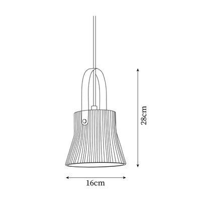 Ribbed Ceramic Pendant Lamp