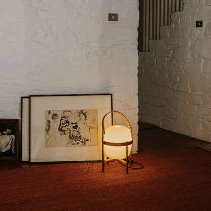 Portable Lantern Glass Table Lamp