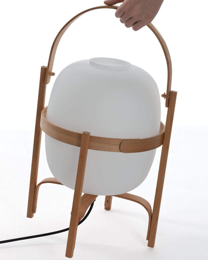 Portable Lantern Glass Table Lamp