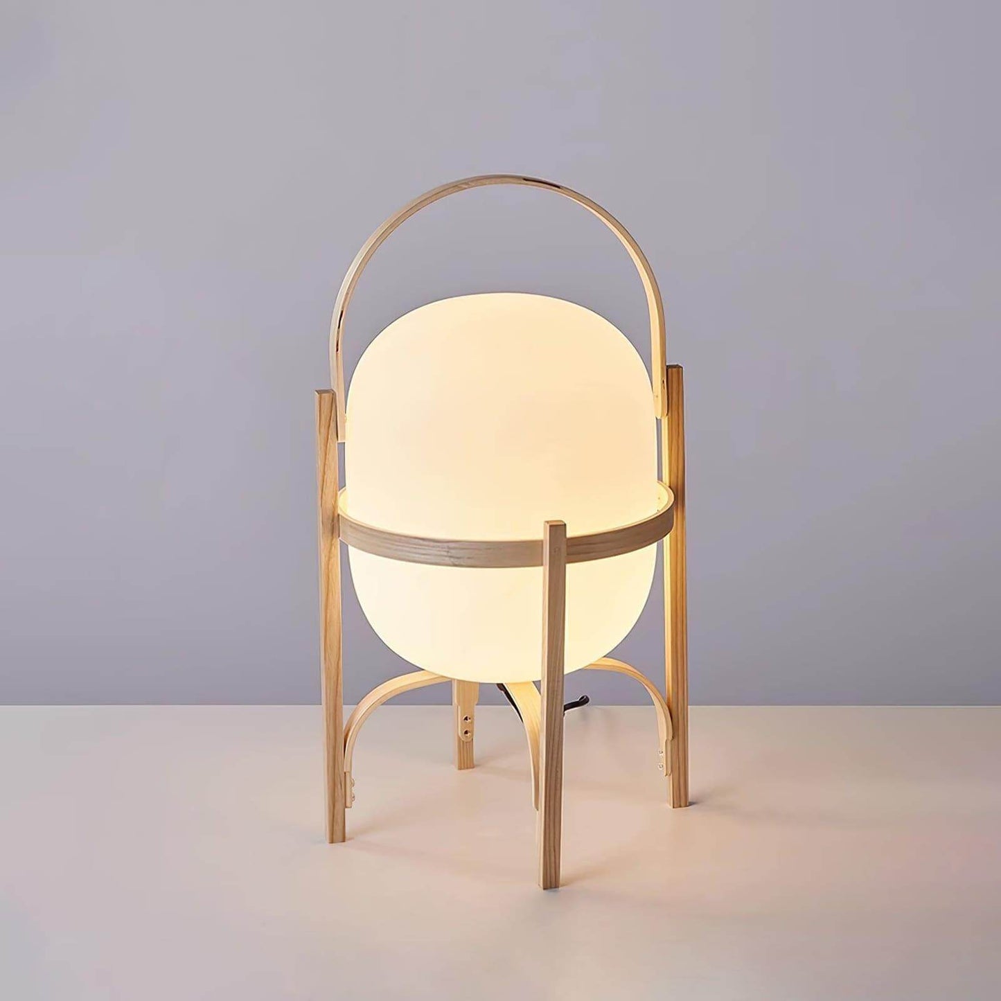 Portable Lantern Glass Table Lamp