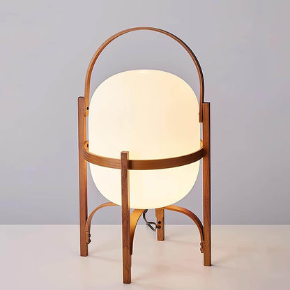 Portable Lantern Glass Table Lamp