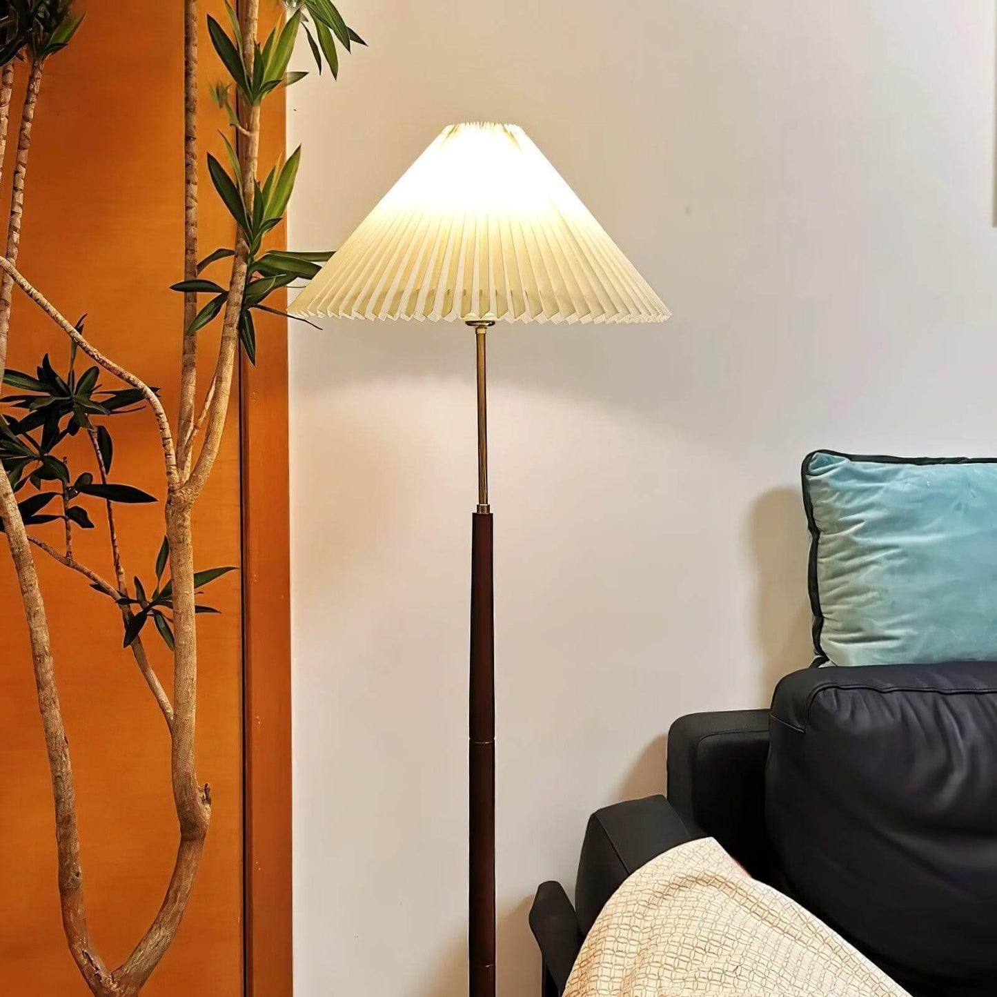 Mid Century Pleated Floor Lamp