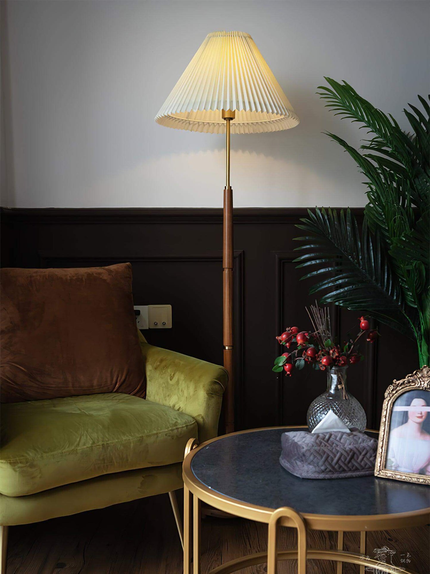 Mid Century Pleated Floor Lamp