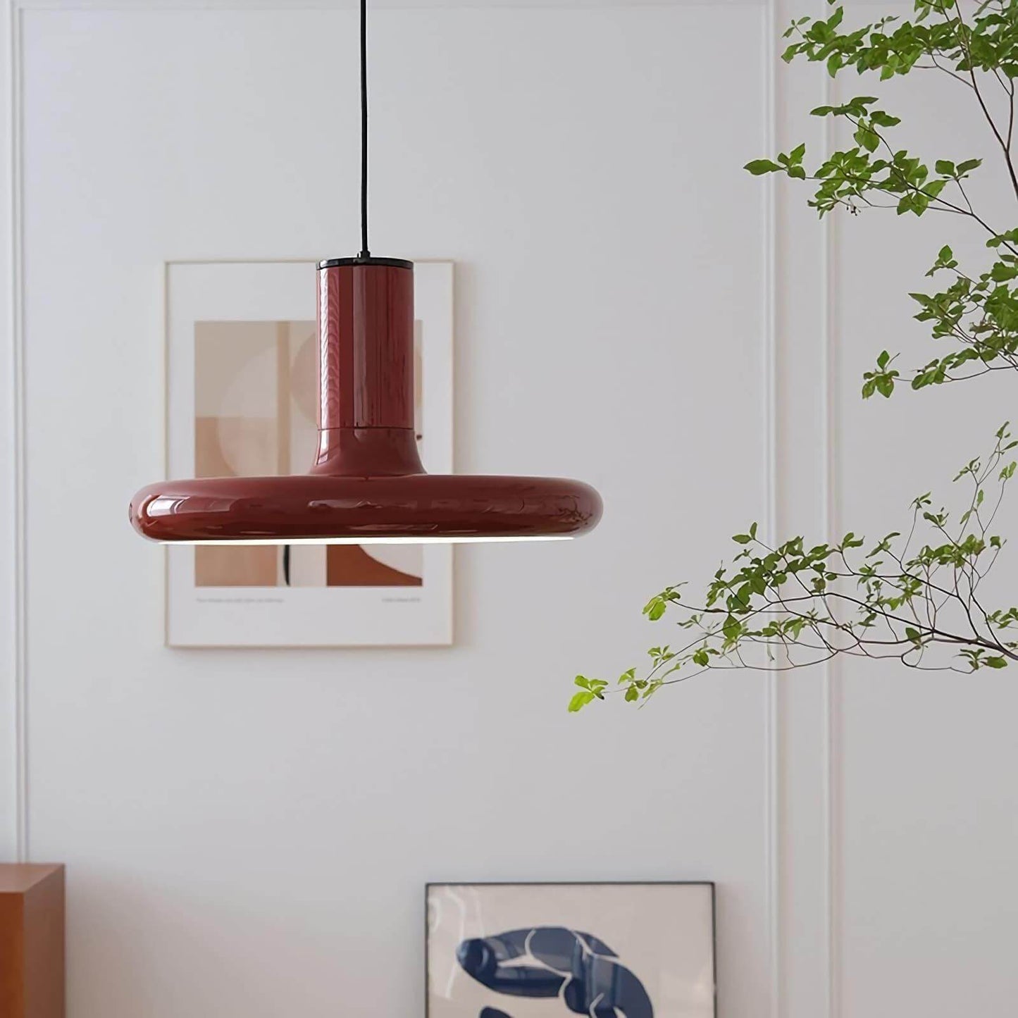 Red Frisbee Pendant Lamp