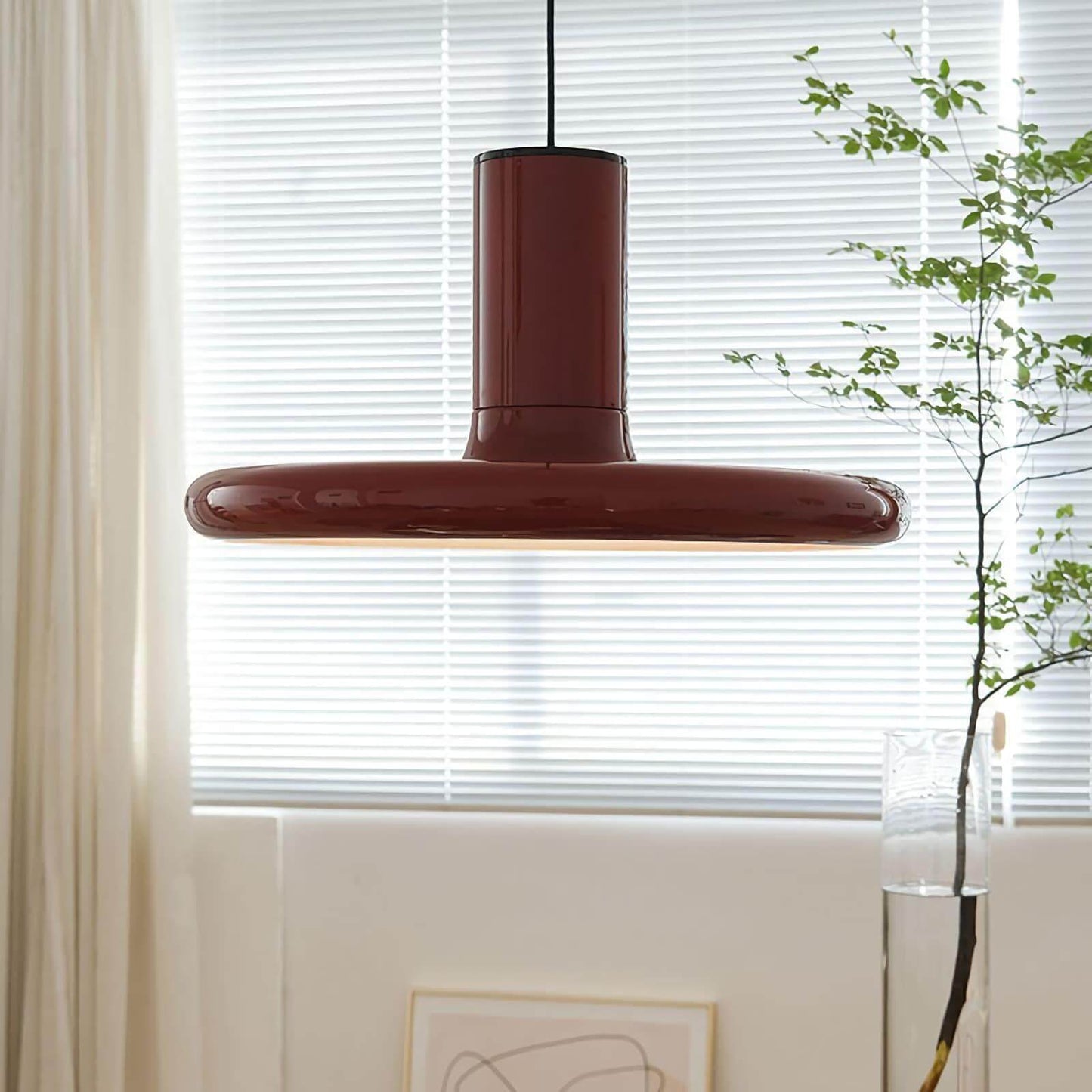 Red Frisbee Pendant Lamp