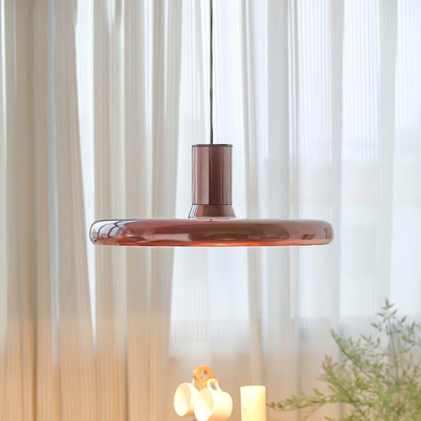 Red Frisbee Pendant Lamp