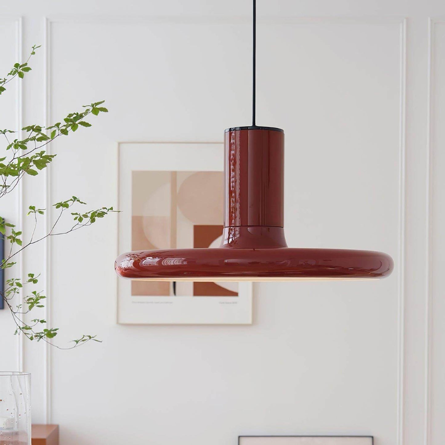 Red Frisbee Pendant Lamp