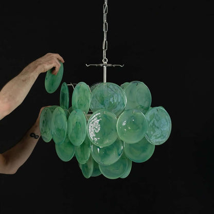 Murano Disk Chandelier 20"