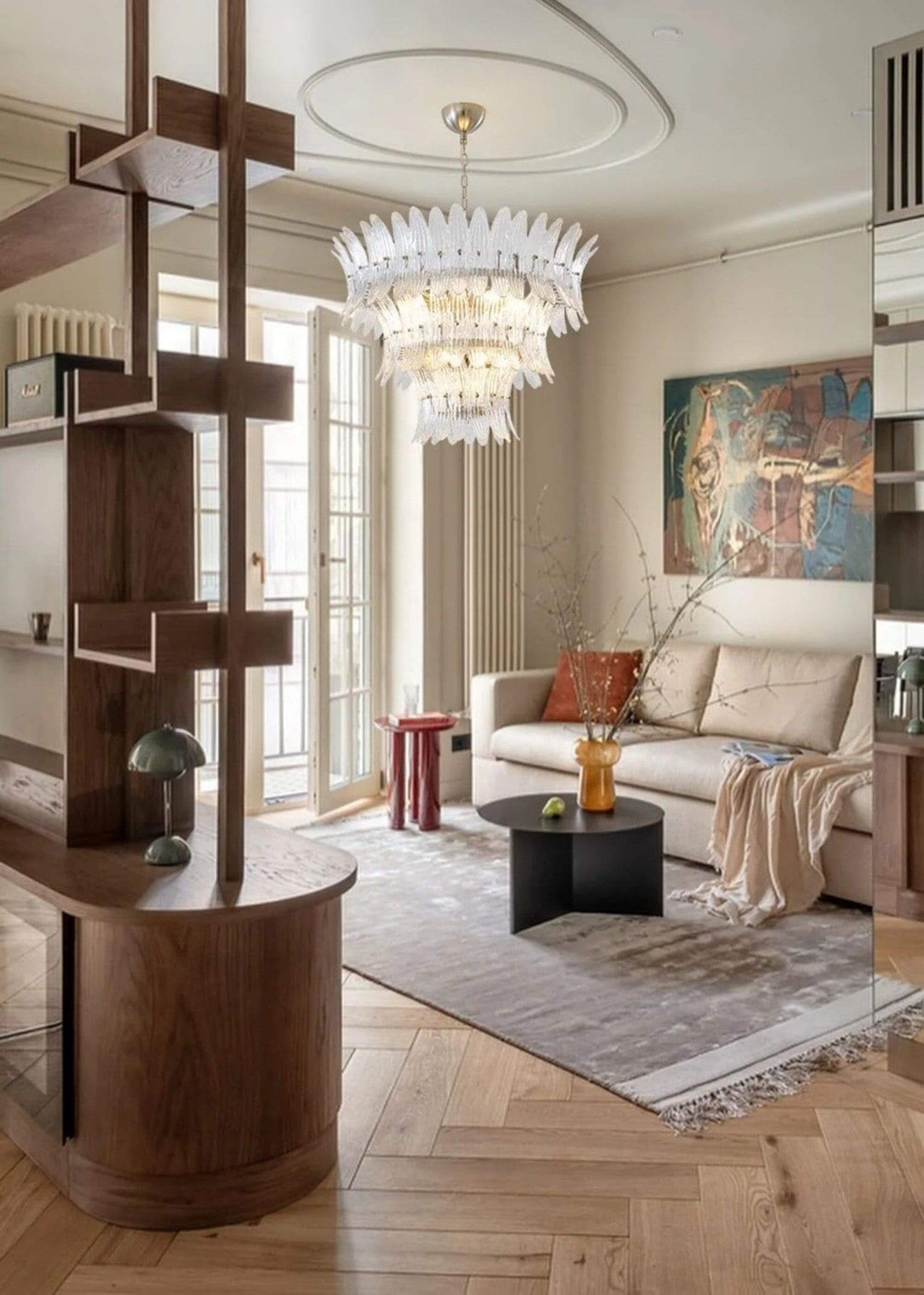 Murano Palmette Glass Chandelier