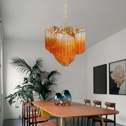 Murano Prisms Flower Chandelier 24"