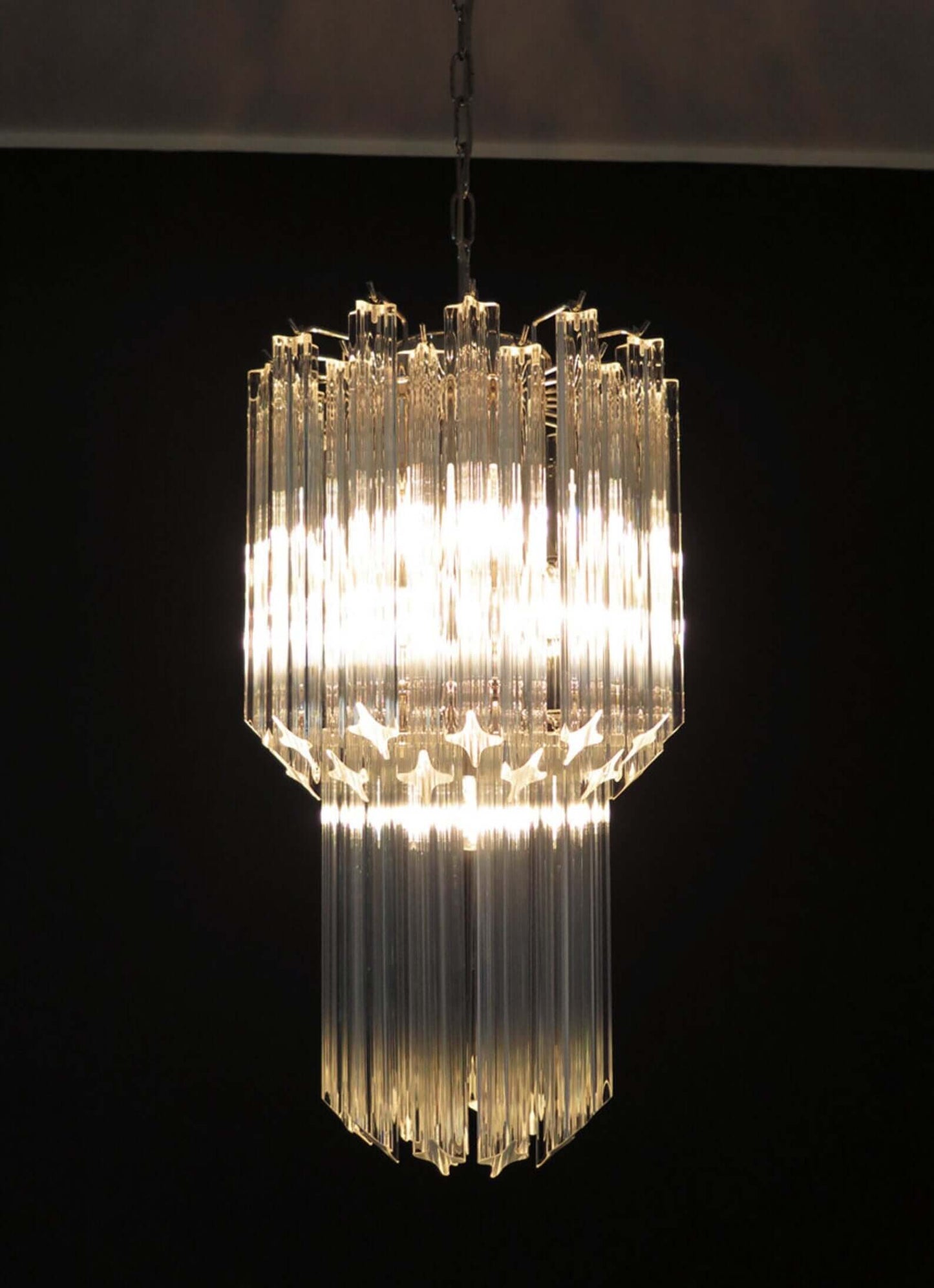 Murano Prisms Long Chandelier 12"