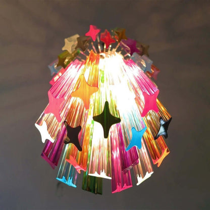 Murano Prisms Long Chandelier 12"