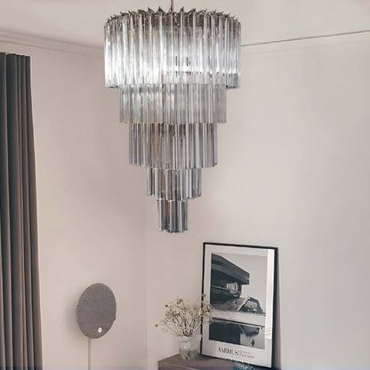 Murano Prisms Long Chandelier 18"