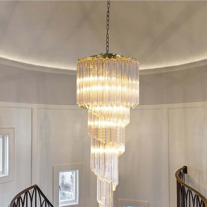Murano Prisms Spiral Chandelier 16"