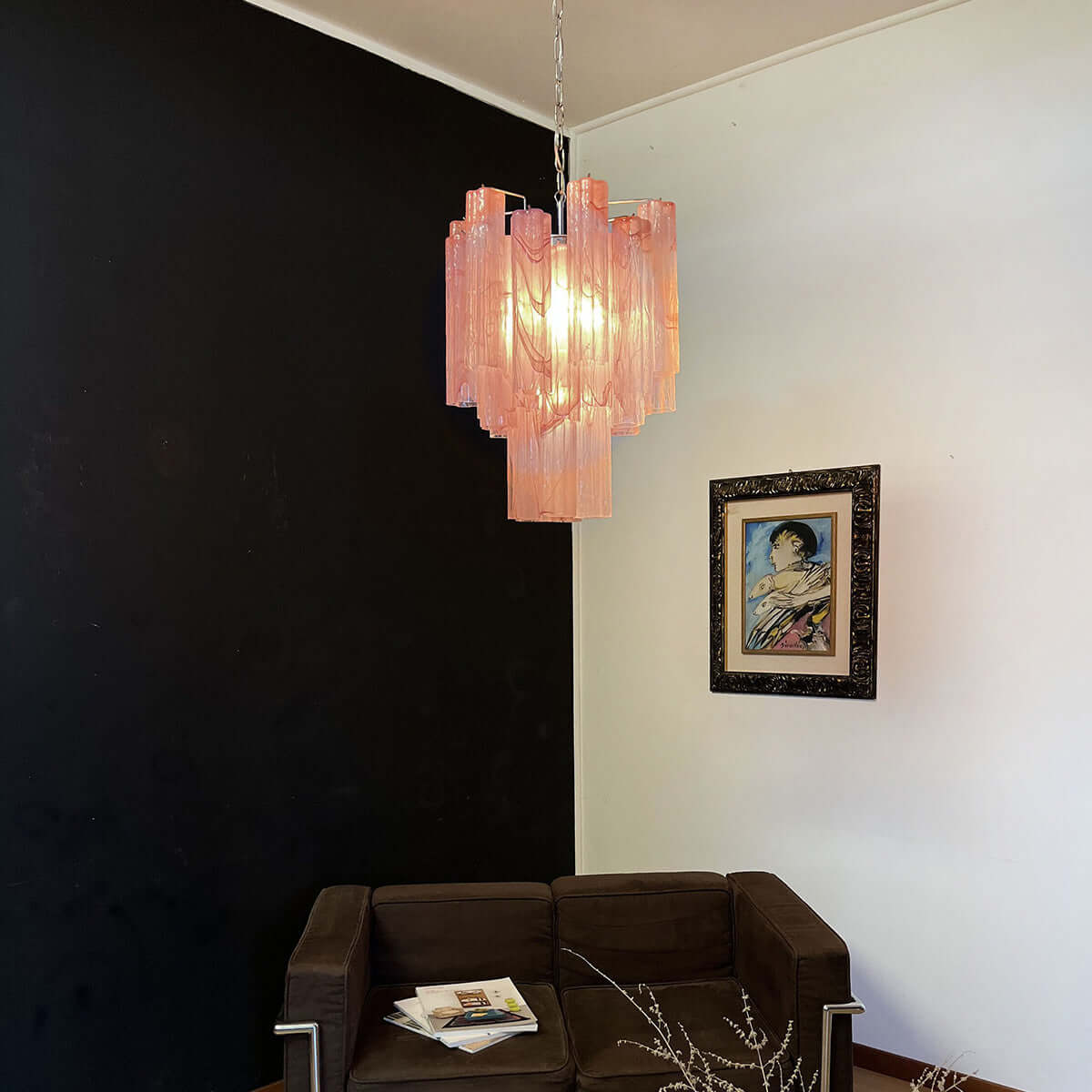 Murano Tubes Chandelier 19"