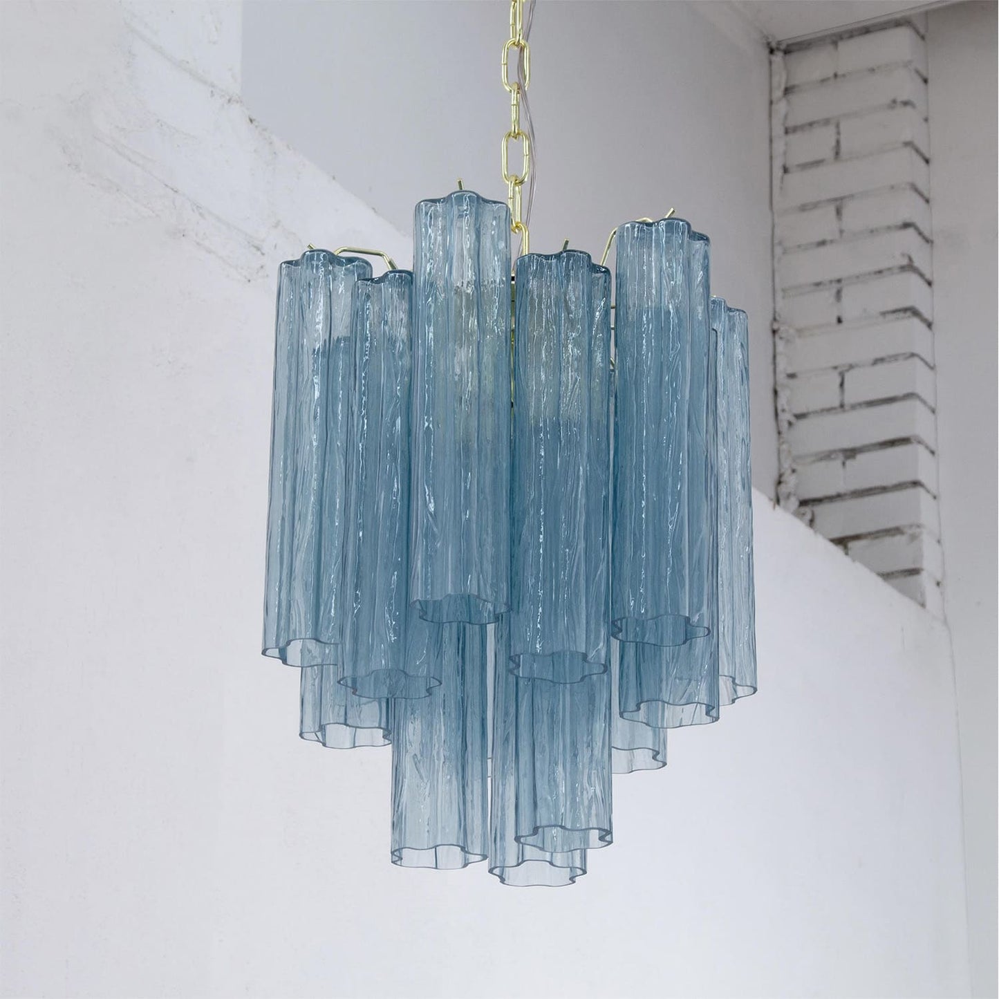 Murano Tubes Chandelier 19"