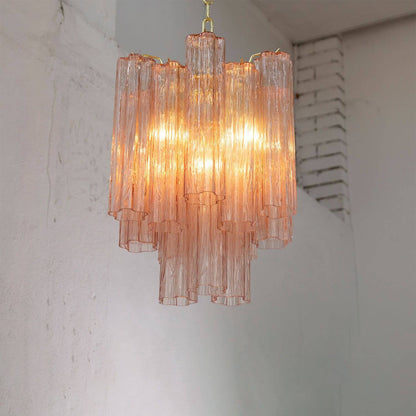 Murano Tubes Chandelier 19"
