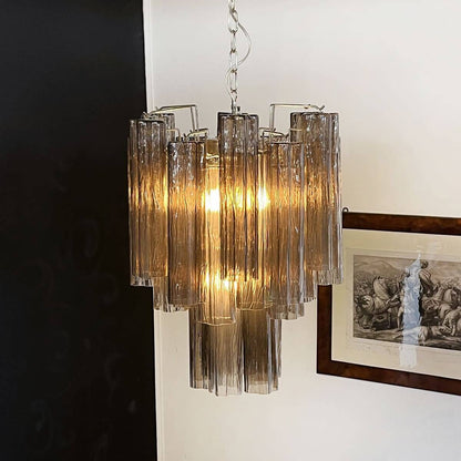Murano Tubes Chandelier 19"