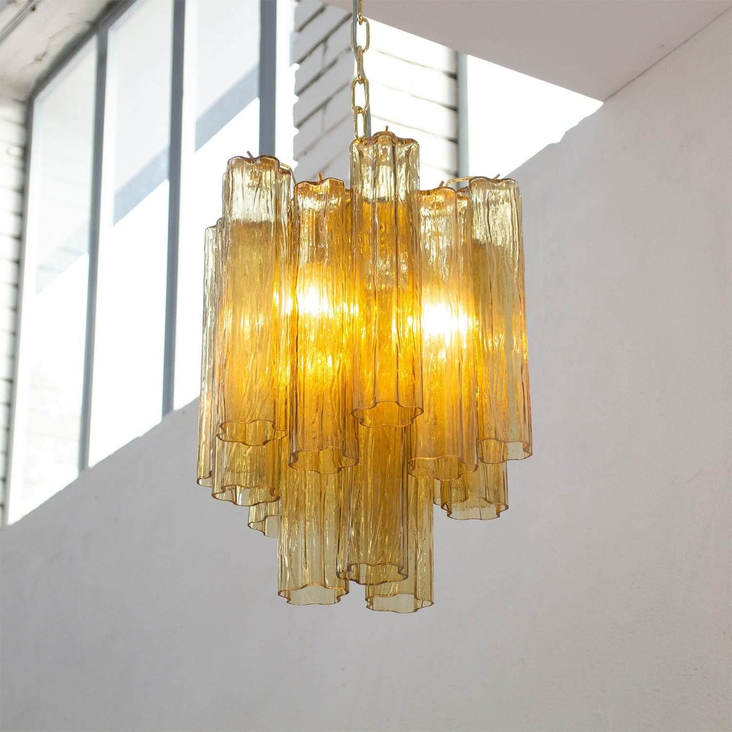 Murano Tubes Chandelier 19"