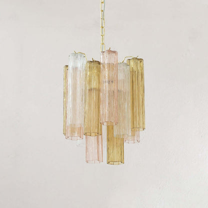 Murano Tubes Chandelier 19"