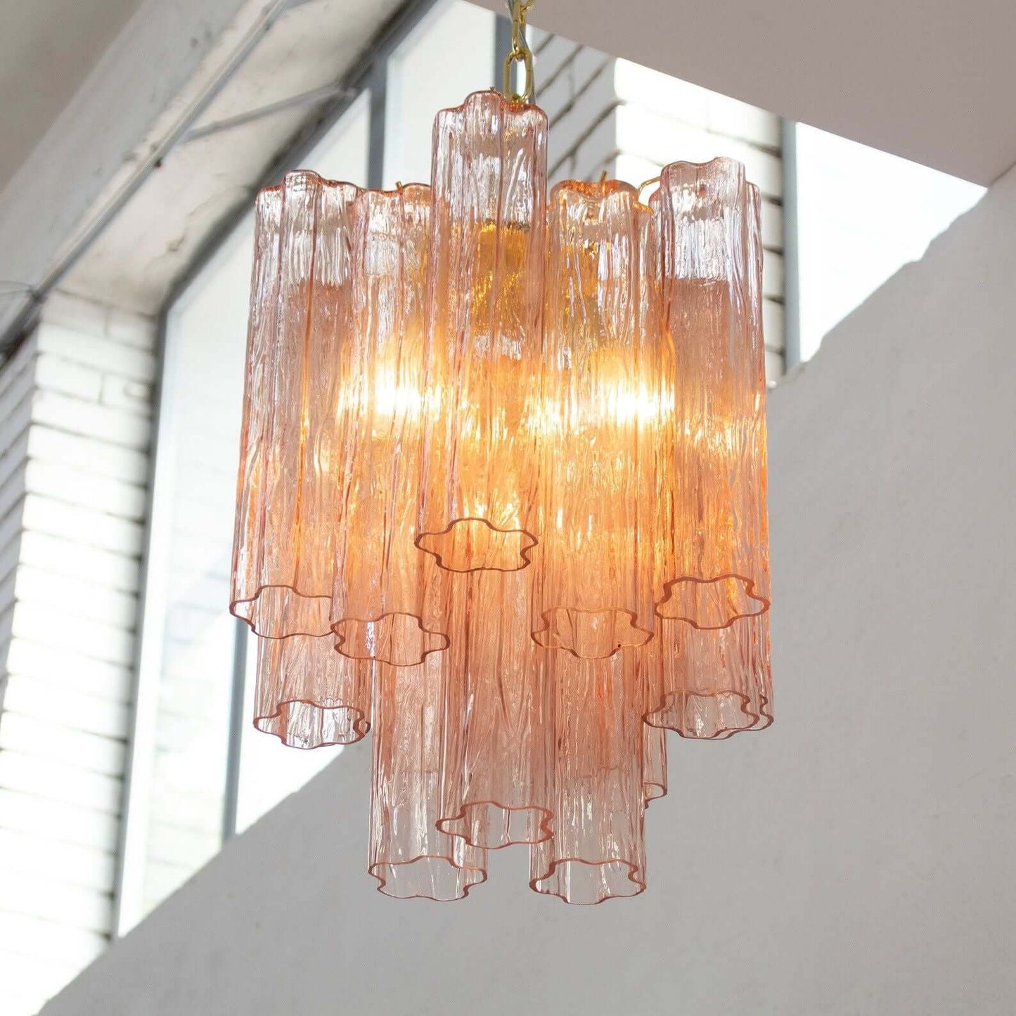 Murano Tubes Chandelier 19"