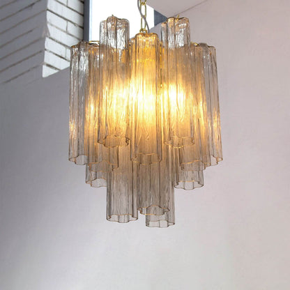 Murano Tubes Chandelier 19"