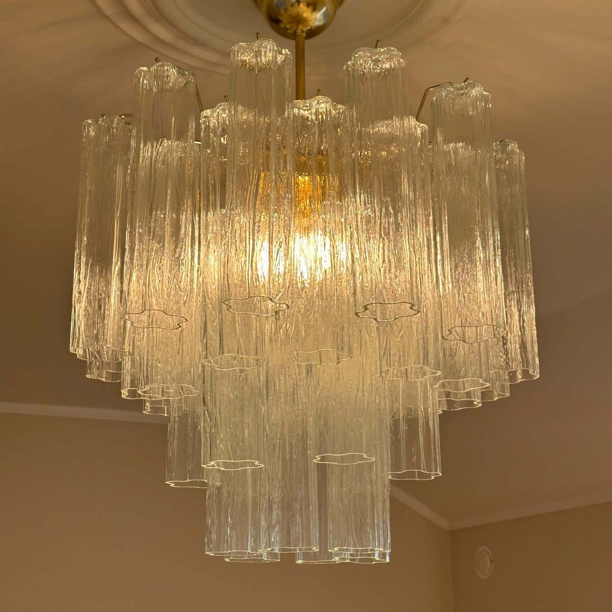Murano Tubes Chandelier 20"
