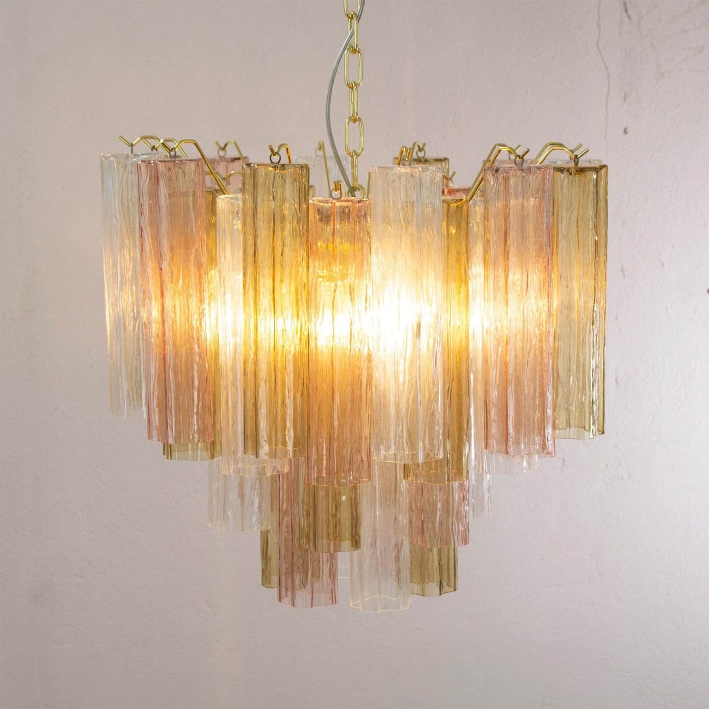 Murano Tubes Chandelier 23"
