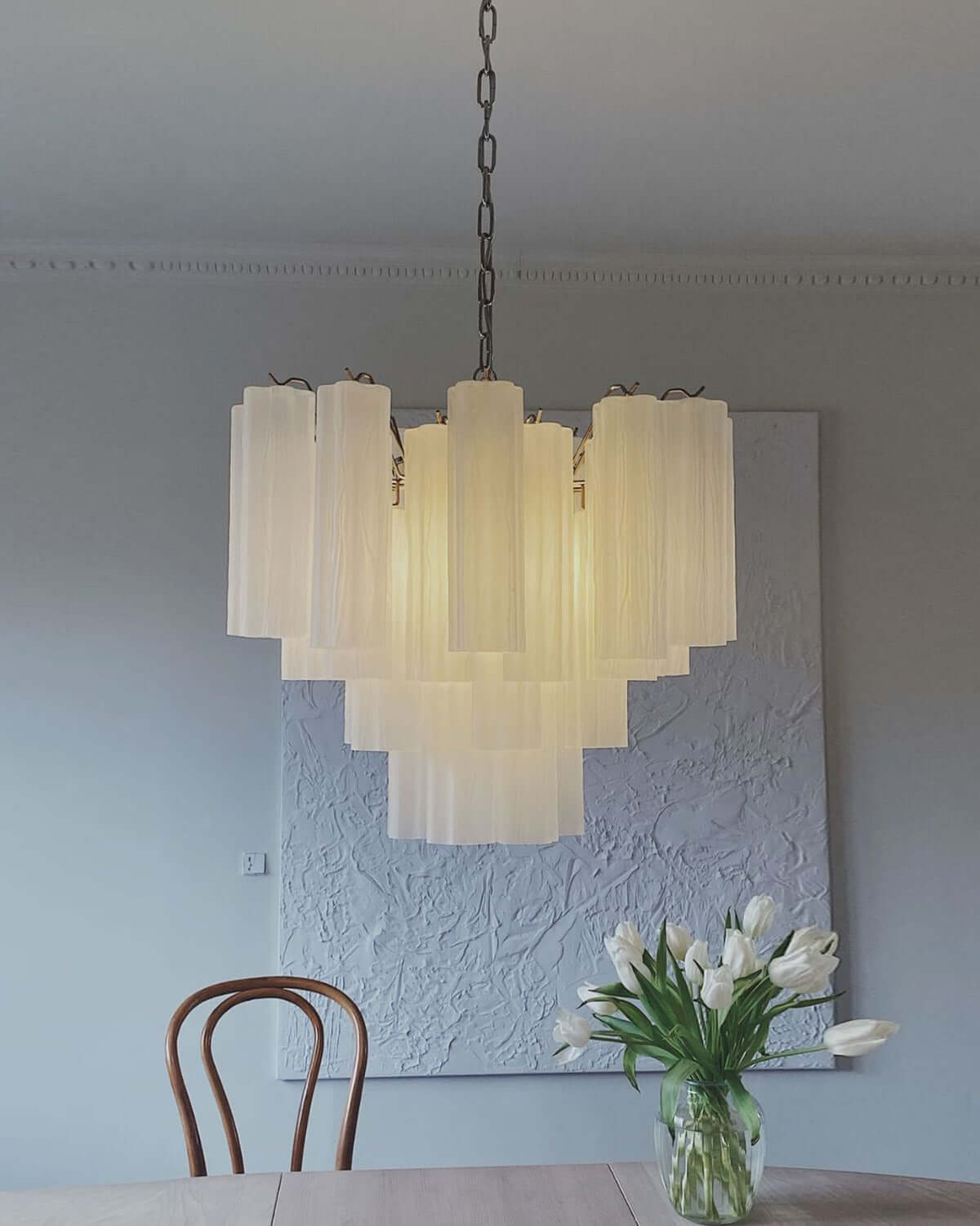 Murano Tubes Chandelier 23"