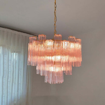 Murano Tubes Chandelier 23"