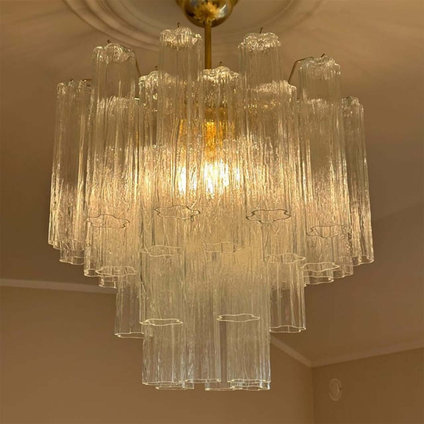 Murano Tubes Chandelier 23"