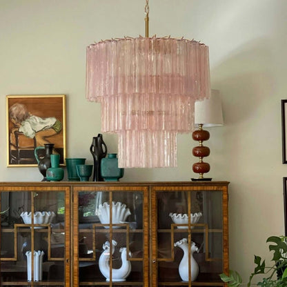 Murano Tubes Chandelier 25"