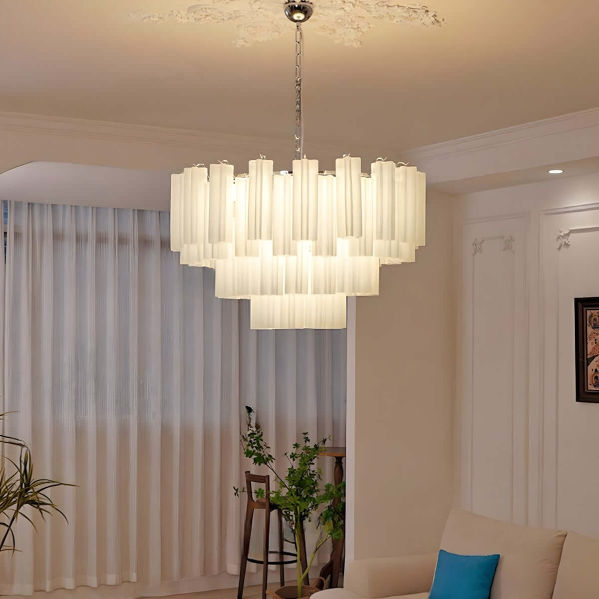 Murano Tubes Chandelier 32"