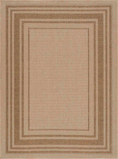 Isoko Bordered Faux Jute Outdoor Rug