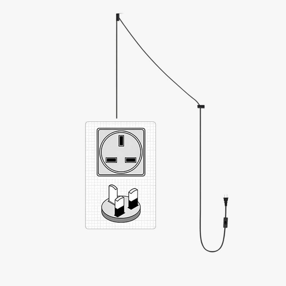 Plug-In Cord with Switch for Pendant Lights (5M / 196")