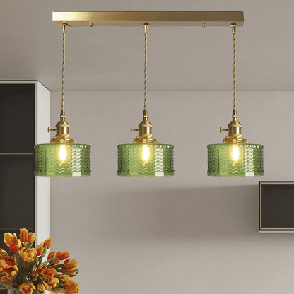 Retro Cylinder Glass Pendant Light